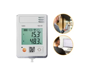 sistema de registro y alarmas online testo 162 h1 con pantalla y sensor de humedad y temperatura integrado
