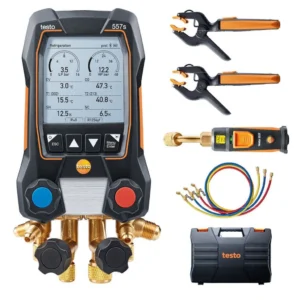 set de vacío testo 557 con tubos flexibles de llenado