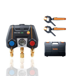 set smart testo 550i analizador digital de refrigeración controlado por app con sondas de temperatura inalámbricas de pinza (ntc)